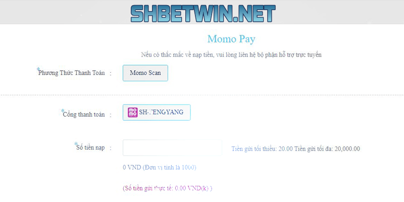 Cách nạp tiền tại nhà cái SHBET
